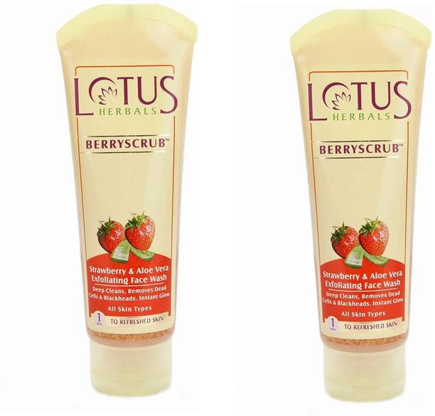 LOTUS Berry Scrub Strawberry & Aloe Vera Exfoliating Face Wash