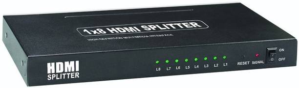 microware 8 Port (1 x 8) HDMI Splitter Switch Amplify V1.4 1080P 3D Video Audio STB HDTV HDCP PS3 DVD - with 3D support Media Streaming Device