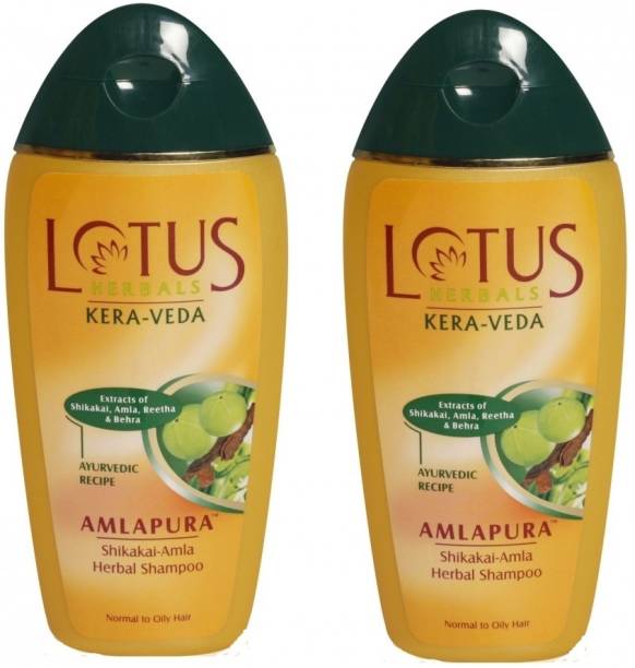 LOTUS Kera-Veda Shikakai-Amla Herbal Shampoo - Amlapura (pack of 2)