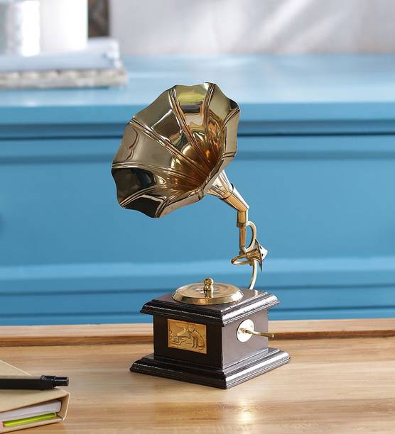 Being Nawab Royal Brass Gramophone Decorative Showpiece  -  23 cm
