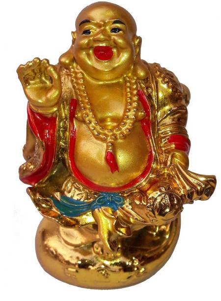 Shubh Store 100% Original Blessing Laughing Buddha Decorative Showpiece - 9 cm