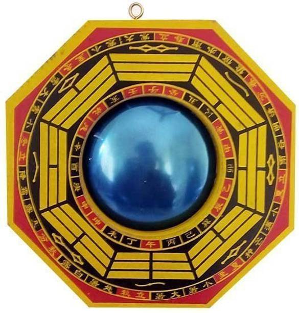 Varanasi Enterprises Colourful 6" Bagua Pakua Mirror to Keep Away Negativity Decorative Showpiece  -  5 cm
