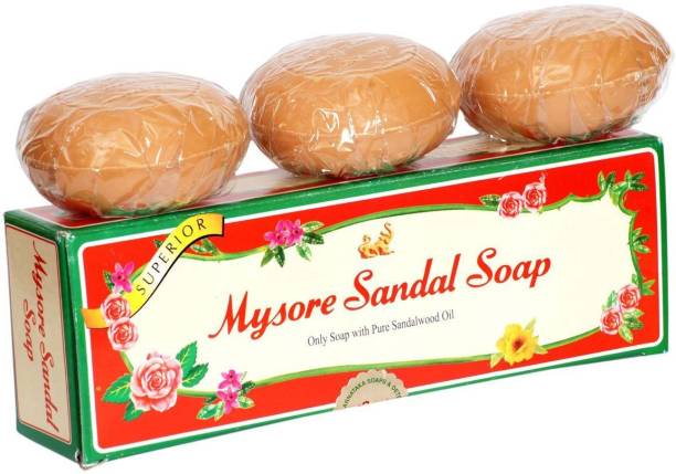 MYSORE SANDAL Soap Gift Pack of 3