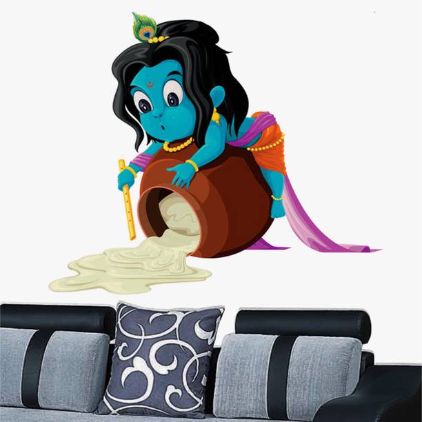 Aquire 80 cm Naughty Krishna 5747 Self Adhesive Sticker