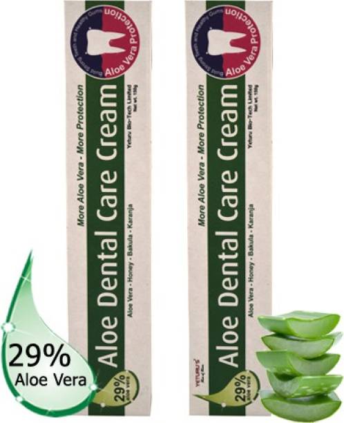 YETURU'S Aloe Dental Care Cream (Aloe Vera 29%) 150gms (pack of 2nos)