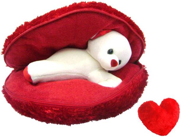 Saugat Traders Big Heart Teddy with Small Heart  - 9.84 Inch