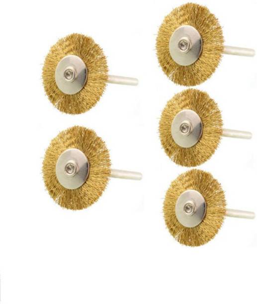 DIY Crafts 5PCS 3mm Brass Rotary-Wire Wheel-Shape Polishing Brush Wheel Brush