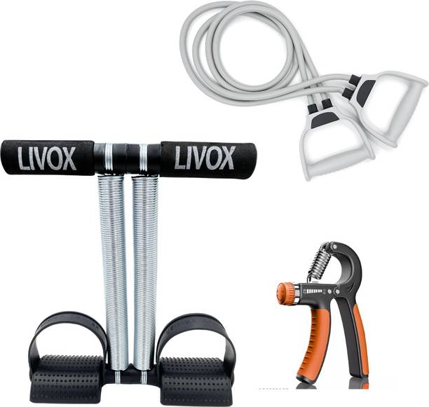 LIVOX Tummy Trimmer, Toning Tube And R Hand Grip For Home Workout Ab Exerciser