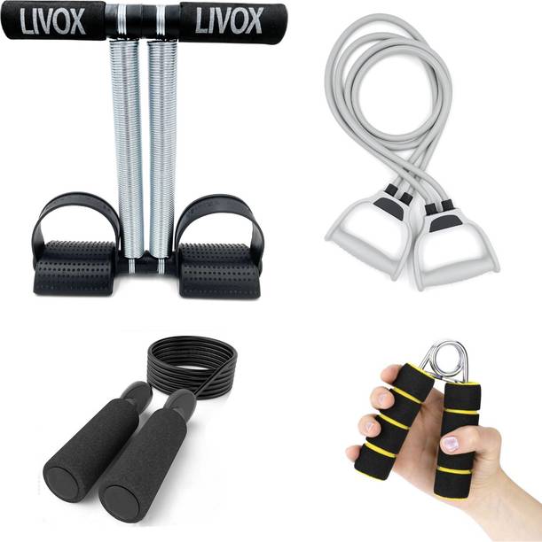 LIVOX Tummy Trimmer And Toning tube With Skipping Rope, Handgrip एब व्यायाम करने वाला