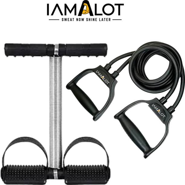 iamalot Tummy Trimmer with Resistance Tube | Full Body Workout Equipment Abs & Core Ab Exerciser