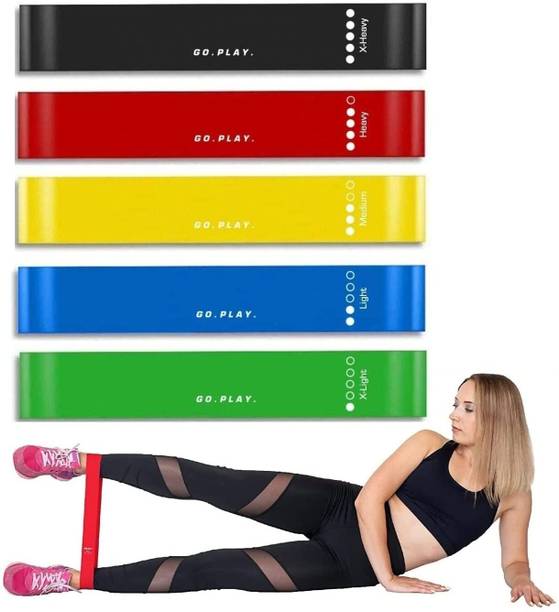BHAVYATA ENTERPRISE Mini Loop Resistance Bands for Men & Women – Set of 5 Natural Resistance Tube