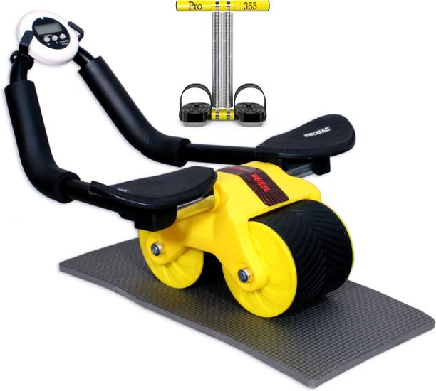 PRO365 Auto Rebound Ab Wheel With Timer Tummy Trimmer Combo Elbow Support Ab Exerciser एब व्यायाम करने वाला