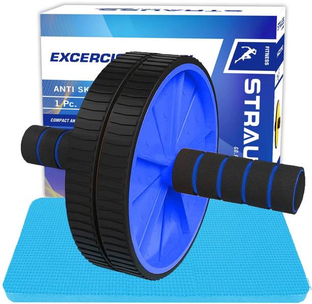 Strauss Double Exercise Roller Wheel | Abs Roller | Ab Wheel Roller | Gym Roller एब व्यायाम करने वाला