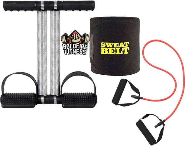 BoldFire Ab Exeerciser Tummy Trimmer With Sweat Belt & Single Tonning Tube(Pack of 3) Ab Exerciser