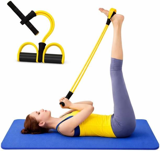 TRIVOT Yoga Pedal Puller Resistance Band with 4 Tubes | Natural Rubber Pedal Exerciser Ab Exerciser