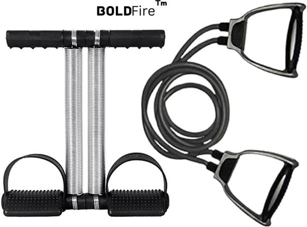 BoldFire Fitness Combo Double Spring Tummy Trimmer With Band Toning Tube(Pack of 2) Ab Exerciser