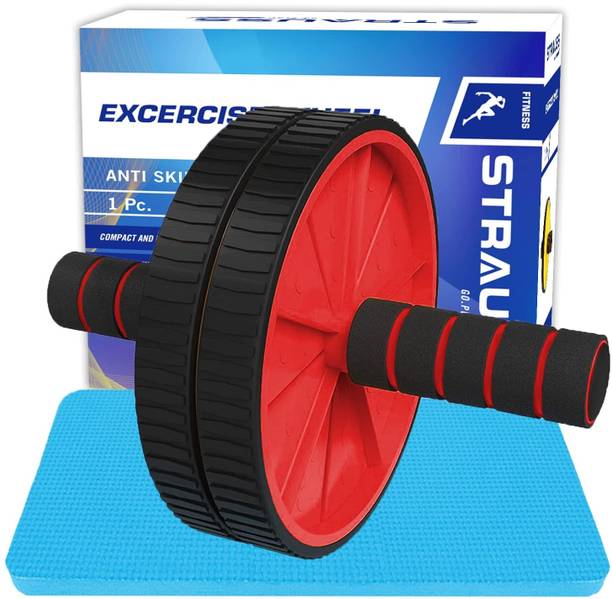 Strauss Double Exercise Roller Wheel | Abs Roller | Ab Wheel Roller | Gym Roller एब व्यायाम करने वाला