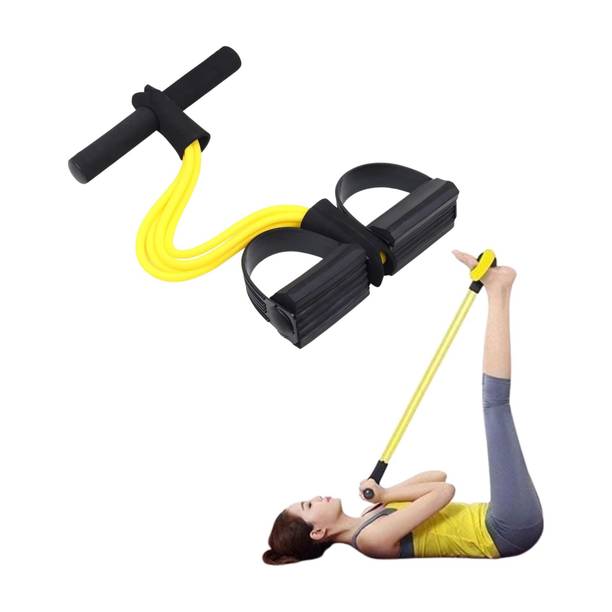 Fit Carve 4-Tube Excercise Pedal Pull Reducer - Resistance Band Yoga Sports Equipment Ab Exerciser