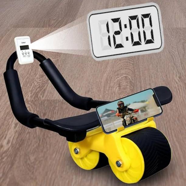 PRO365 Auto Rebound Ab Wheel With Timer Elbow Support Core Strength Training Ab Exerciser