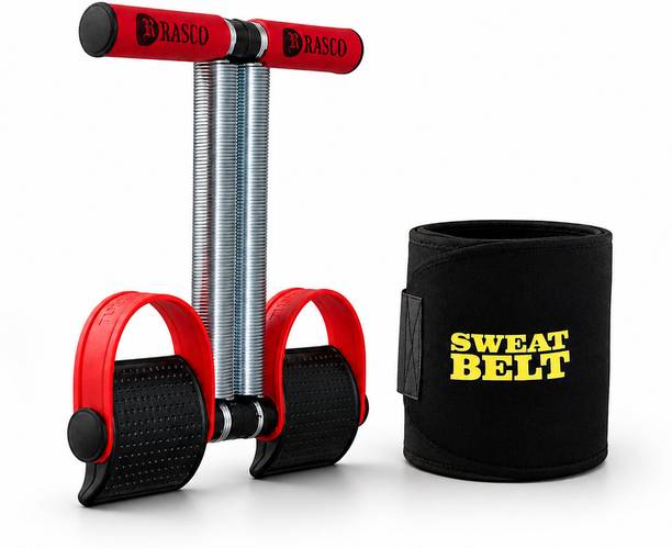 RASCO Combo Red Double Steel Spring with Sweat Belt Size Free Ab Exerciser