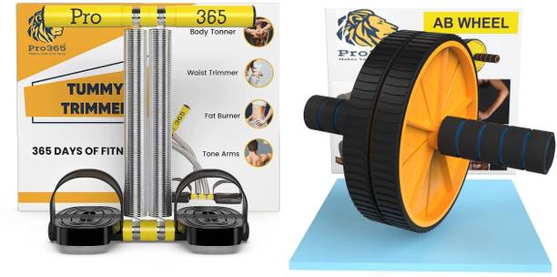 PRO365 Ab Roller Wheel With Tummy Trimmer for Belly Fat Combo Ab Exerciser एब व्यायाम करने वाला