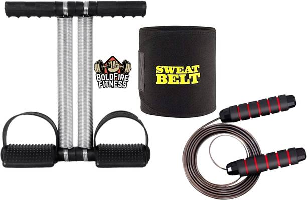 BoldFire Ab Exeerciser Tummy Trimmer With Sweat Belt & Skipping Rope(Pack of 3) Ab Exerciser