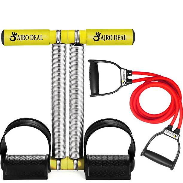 AJRO DEAL Double Spring Tummy Trimmer for Belly Fat Loss & Resistance band for Gym Workout Ab Exerciser