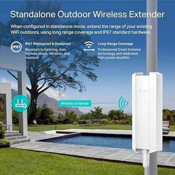TP-Link 1800 Mbps Eap610-Outdoor Omada True Wifi6 Ax1800 Gigabit External Access Point Access Point  (White)