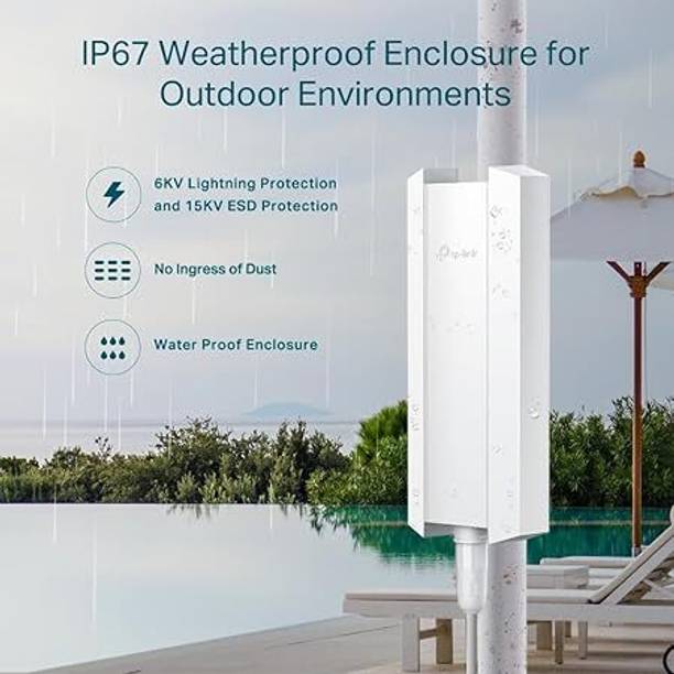 TP-Link 1800 Mbps Eap610-Outdoor Omada True Wifi6 Ax1800 Gigabit External Access Point Access Point  (White)