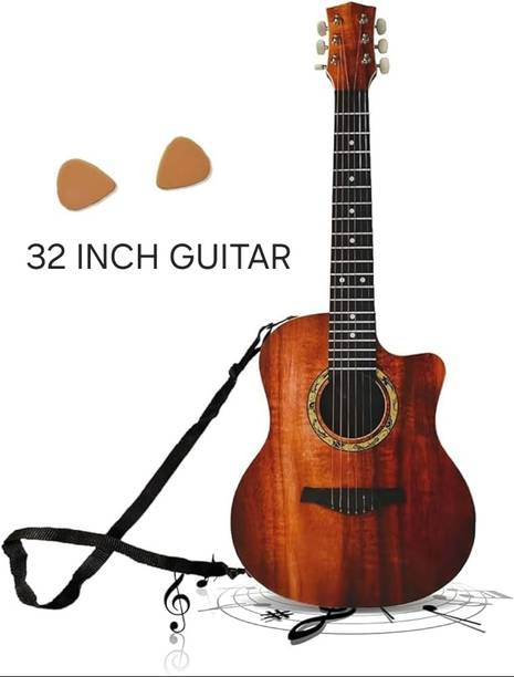 Aezara 32 inch guitar Acoustic Guitar Metal, Synthetic Fiber, Steel Rosewood, Indian Laurel