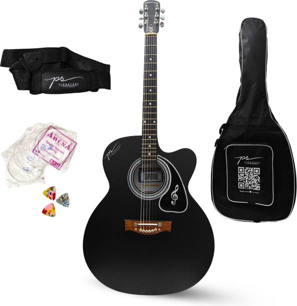 P S Signature Black Matte Acoustic Guitar Linden Wood Rosewood Right Hand Orientation