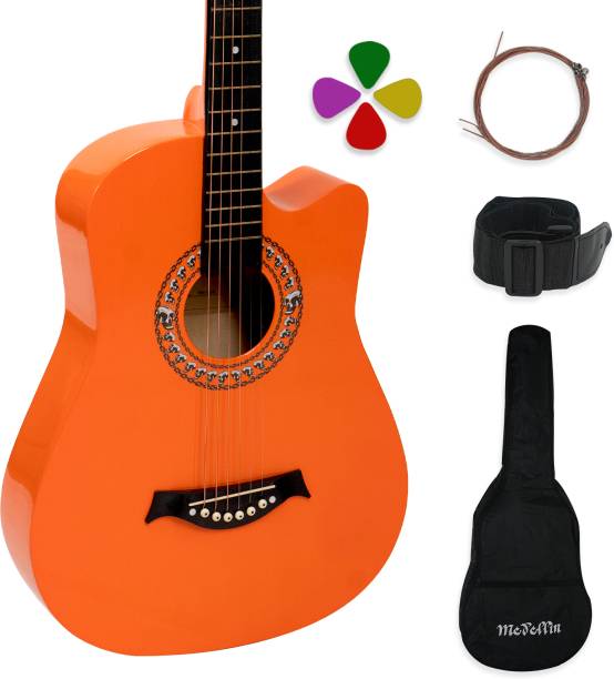 Medellin Acoustic Guitar Neon Orange Learning Guitar Combo Acoustic Guitar Linden Wood Rosewood