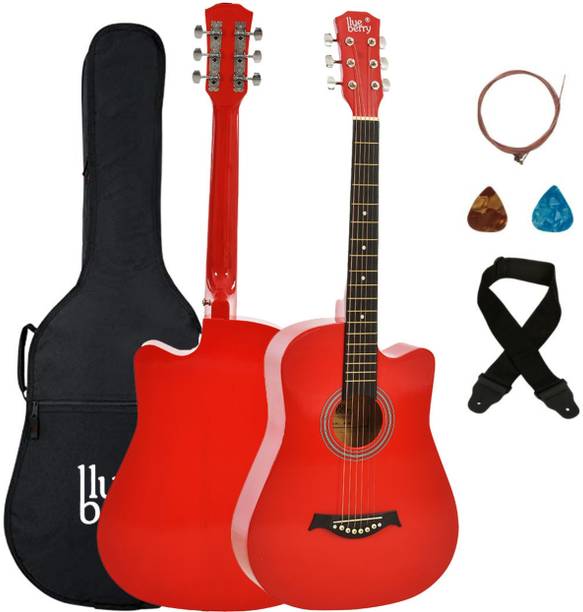 BLUEBERRY B-38C Raspberry, 38 Inch Acoustic Guitar Linden Wood, Basswood Tech Wood Right Hand Orientation