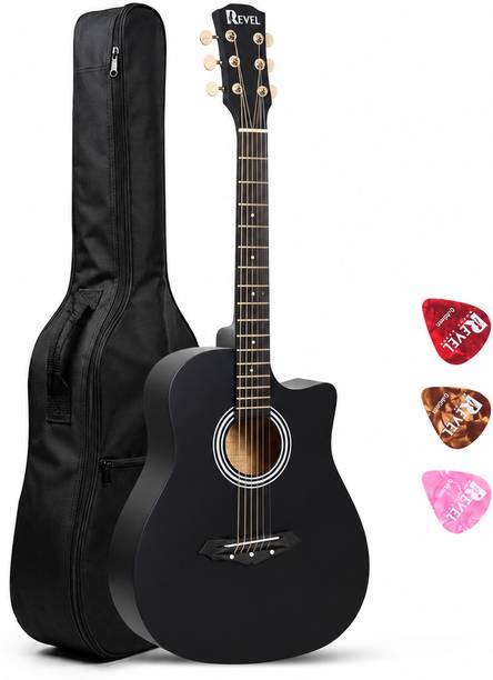 REVEL RVL-38G-BK Acoustic Guitar Basswood Basswood Right Hand Orientation