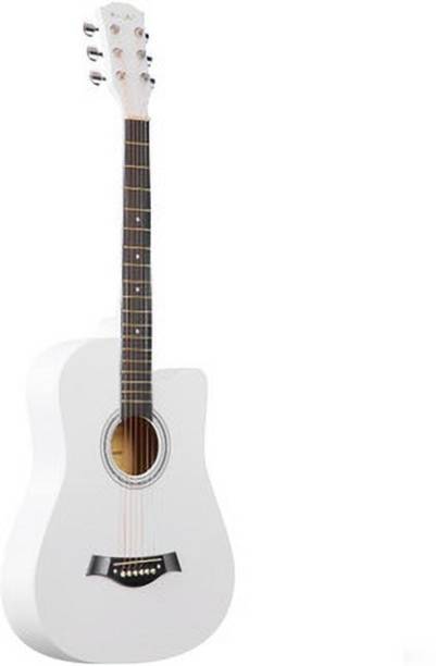 Belear I-720 WHT 38 Inch Cutaway White Dual Action Truss Rod Acoustic Guitar Spruce Fiber Right Hand Orientation