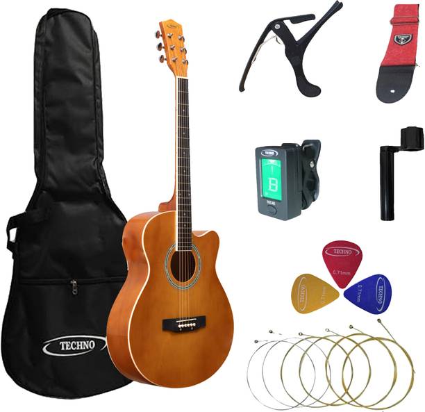 Techno RJ-10240CG- 40-Inch Guitar Cutaway Body Shape Acoustic Guitar Basswood Rosewood Right Hand Orientation