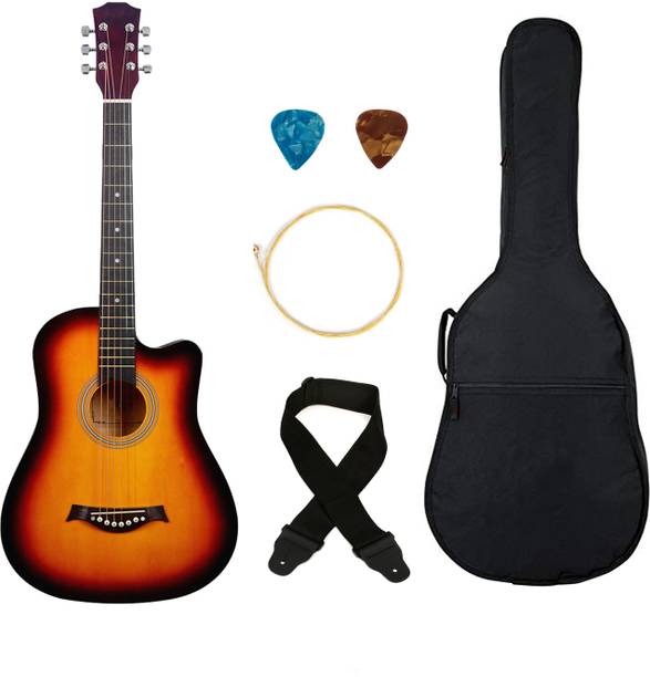 Flipkart SmartBuy 38C Red Sunburst , 38 Acoustic Guitar Linden Wood Plastic Right Hand Orientation