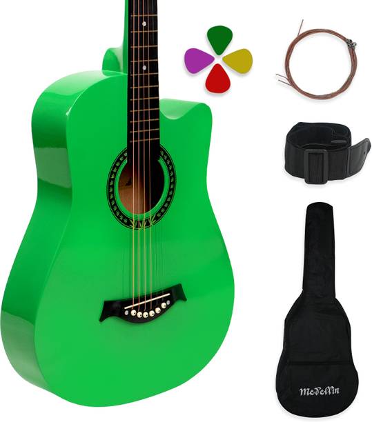 Medellin Acoustic Guit Neon Green Learning Guitar Combo Acoustic Guitar Linden Wood Rosewood