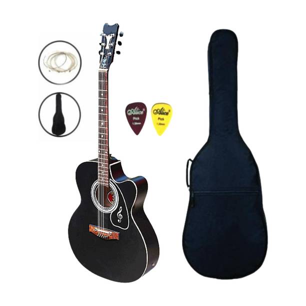 Piybha Store Med Black Acoustic Guitar Acoustic Guitar Rosewood Linden Wood Right Hand Orientation