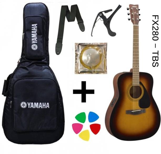 YAMAHA FX280 - TBS WITH COVER , BELT , STRING SET , CAPO , PICK Semi-acoustic Guitar Tonewood Rosewood