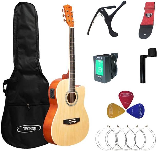 Techno RJ-10239CEG- ProSound with 4-Band EQ-39 Inch Semi-acoustic Guitar Mahogany, Spruce Rosewood Right Hand Orientation