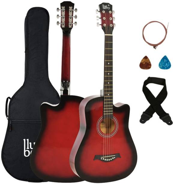 BLUEBERRY B-38C-Redburst Acoustic Guitar Linden Wood Synthetic Wood Right Hand Orientation