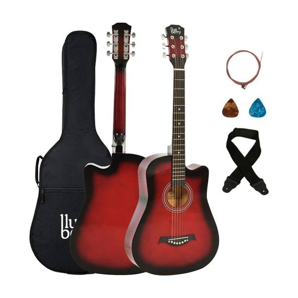 BLUEBERRY B-38C-Redburst Acoustic Guitar Linden Wood Synthetic Wood Right Hand Orientation