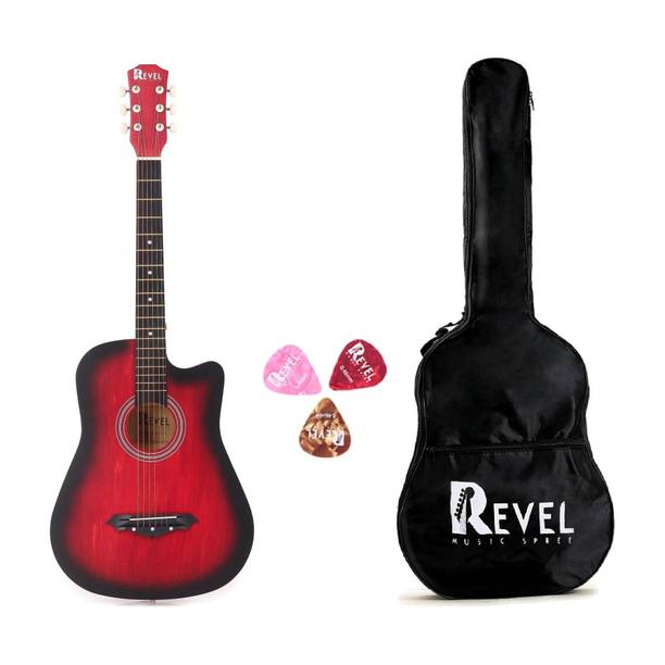 REVEL RVL-38C-LGP-RD Acoustic Guitar Linden Wood Ebony Right Hand Orientation