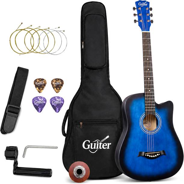 OTO 38IN-CG Acoustic Guitar with Pickup ,Truss Rod,& Starter kit, Linden & Rosewood Acoustic Guitar Linden Wood Rosewood Right Hand Orientation