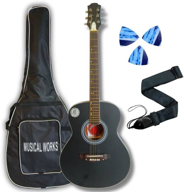 MUSICALWORK Premium Quality new Edition GuitarSAB-20 Acoustic Guitar Ebony Rosewood Right Hand Orientation