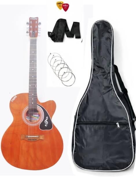 STRUMZ LIGHT BROWN 41" VENUS Acoustic Guitar Linden Wood Rosewood Right Hand Orientation