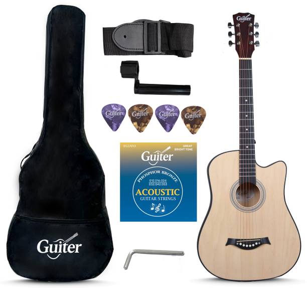 Guiter OTG-38CG Acoustic Guitar Kit, 38-Inch Cutaway -With ,TRUSS ROD & Accessories Acoustic Guitar Linden Wood Rosewood Right Hand Orientation