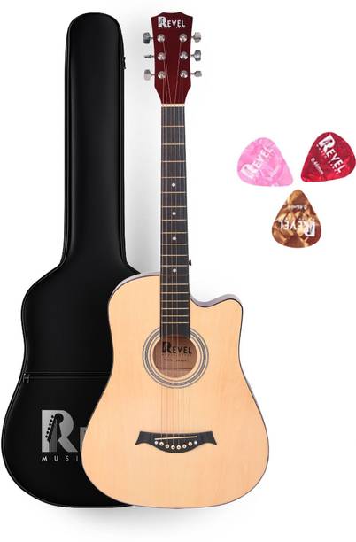 REVEL Cutaway Acoustic Guitar Kit, with Bag, Nickel Strings, Pick And Strap Acoustic Guitar Basswood Basswood Right Hand Orientation
