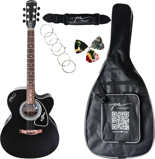 P S Signature Black Matte Acoustic Guitar Linden Wood Rosewood Right Hand Orientation